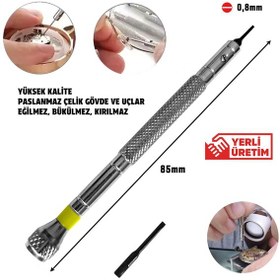 Resim 0,8mm Çelik Düz Tornavida Hassas Saat Gözlük Elektronik Tamiri 