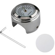 Resim Symbee Su Geçirmez Motor Ve Bisiklet Termometresi, 22-25.4mm Gidonlar İçin Alüminyum Kasa, Krom Ve Siyah Seçenekli 