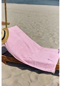 Resim Pamuklu Deniz Havuz Plaj Banyo Havlusu 01 Pudra Pudra 