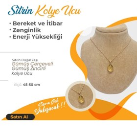 Resim OSMANLI DEĞERLİ TAŞ Sitrin Doğal Taş Bronz Kolye Ucu - M368 
