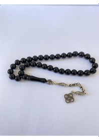 Resim Tesbih Tsbh0275hk 925 Ayar Gümüş Püsküllü Küre Kesim Erzurum Oltu Taşı Tesbih 