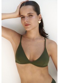 Resim Mai Collection Mai Studios Co. Bintang Ayarlanabilir Üçgen Haki Bikini Üstü Haki 
