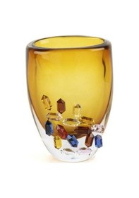 Resim Mikasa Moor Crystal Amber Cam Vazo 12x16x22cm Kahverengi 