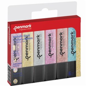 Resim Penmark Fosforlu Kalem 6 Lı Karışık Renk Simli 