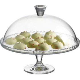 Resim Paşabahçe Patisseri Ayaklı Cam Kapaklı Kek Fanusu 2 Parça Şeffaf – 32,2 cm Çap, 26,25 cm Yükseklik, Sofra Sunumları için Şık ve Dayanıklı Tasarım 