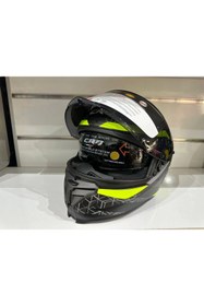 Resim CRN Kask FS-867 Mat Grey/black/yellow Güneş Vizörlü 