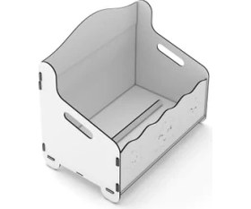 Resim Monte Bank Kitaplık Dergilik Çocuk Odası Ahşap Mdf Bebek Kitaplığı Mini Çocuk Kitaplığı (Beyaz) 