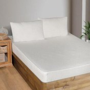 Resim Maxstyle Fitted Saten Çift Kişilik Çarşaf + Yastık Kılıfı Krem 