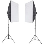 Resim Rabsev 50x70cm Softbox Tek Duylu İkili Set Ürün ve Video Çekim Işığı 200cm Ayak 