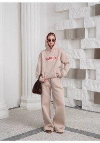 Resim Fonna Fashion Esf-2912 Bayan Eşofman Takım Kapşonlu Bej 