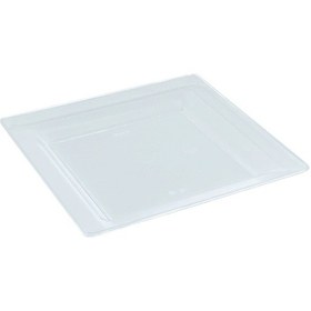 Resim Plastik Kare Tabak Şeffaf 18 cm - 10 Adet 