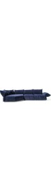 Resim AVYNA Nordic Elegance Lacivert Katlanır Kanepe Metal İskelet Tay Tüyü Kumaş 150 cm Modern Tasarım 