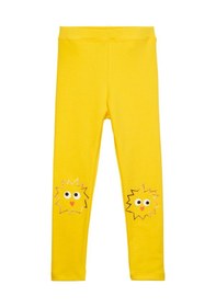 Resim Lovetti Sarı Kız Çocuk Crazy Eyes Baskılı Şardonlu Tayt 9347S015 Sarı 