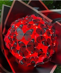 Resim Led Işıklı 20 Kelebekten Yapım Kelebek Buket 