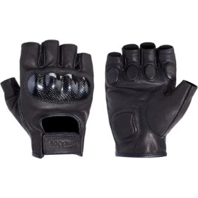 Resim Motosiklet Yarım Parmak Eldiven %100 Deri Karbon Tarak Koruma 