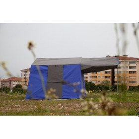 Resim Oba Çadır - 1 Odalı Kamp Çadırı 4 Kişilik Kapı Sineklikli Mavi - Gri 