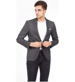 Resim Sposo 5132 Dar Kalıp Yarım Astarlı Siyah Erkek Blazer Ceket Siyah 