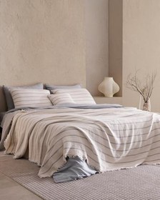 Resim Madame Coco Marguerite 8 Parça Çeyiz Seti, Gri-Ekru, 200 x 220 