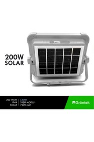 Resim Cata 200 WATT GÜNEŞ + USB ŞARJ EDİLEBİLİR SOLAR PROJEKTÖR 