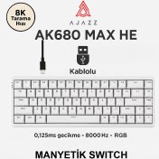 Resim CoverZone Ajazz AK680 Max He Kablolu Manyetik Switch Klavye-8000Hz-0.125Ms 