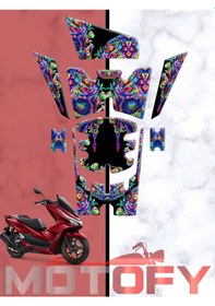 Resim Honda Pcx 125 2025 Tank Pad Seti Neon Psychedelıc Desen Renkli 