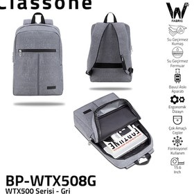 Resim Classone BP-WTX508G 15.6" Su Geçirmez Kumaş Fermuar Notebook Laptop Çantası 