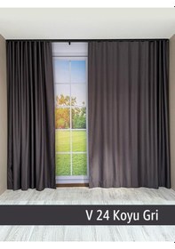 Resim Donatti Koyu Gri Star Blackout Pilesiz Tek Kanat Fon Perde Koyu Gri 