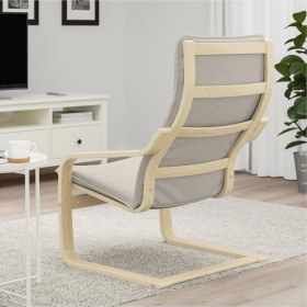 Resim IKEA Poang Sallanan Koltuk Knisa Açık Bej Huş Yüksek Arkalıklı 