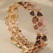 Resim 1 adet CRING COCO Emaye Çiçek Bileği - Kahverengi ve Pembe Çiçek Tasarımı, Çinko Alaşımlı, KC Altın Kaplama - Mezuniyet, Seyahat, Partiler ve Hediye için Mükemmel - Yaz Boho Şık Takı, Yaz Takı | Boho Şık Tarz | Canlı Emaye Çiçek 