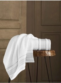 Resim Ladın Pamuk Banyo Havlusu 70x140 Beyaz 
