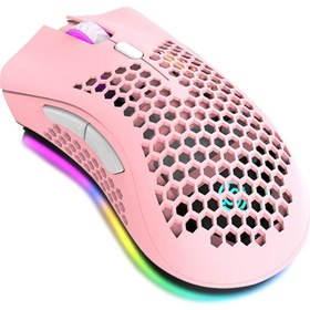Resim 2.4g Işıklı Kablosuz Oyun Mouse - Pembe (Yurt Dışından) 