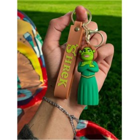 Resim 3D Lüks Büyük Boy Şrek & Prenses Fiona Anahtarlık ve Çanta Aksesuarı Anneler Gününe Özel 