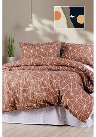 Resim Aytunç Lotus %100 Pamuklu Tek Kişilik Nevresim Takımı 160x220 Cm Kahve 
