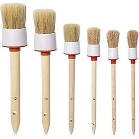 Resim Shineyee Bs-26 Pubamall Doğal Domuz Kılı Detay Fırçası Seti, Tekerlek/motor/iç Mekan/amblemler/havalandırma Temizliği İçin 6 Parça 