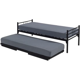 Resim Unimet Yavrulu Ikiz Ferforje Metal Karyola-siyah 