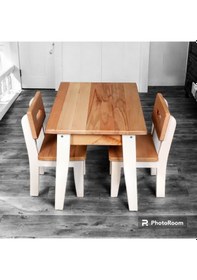 Resim Ahşap Ders Çalışma Masası Şeffaf 