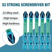 Resim 5 ADET 50mm PH2 Alaşımlı Çelik Manyetik Phillips Tornavida Uçları, Yüksek Tork ve Sertlik, Elektriksiz Hassas Alet Seti 