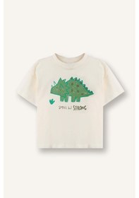 Resim Defacto Regular Fıt Dinozor Baskılı Kısa Kollu Tişört Erkek Bebek E1072a526smer98 Ekru-er98 