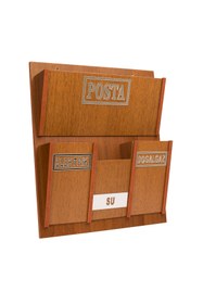 Resim SELENA Ahşap Ortak Fatura Ve Posta Kutusu 2 Renk Ceviz Akça 