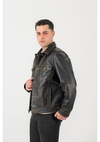 Resim Dericlass James Vintage Erkek Hakiki Deri Ceket 001 