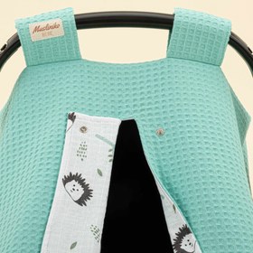 Resim Puset Örtüsü - Çift Taraflı - Nil Yeşili Petek - Kirpi 