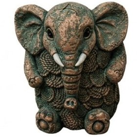 Resim Elephant Planter Vase, Decorative Flower Pot, Polyester Elephant Sculpture, Animal Decor - Object-16 