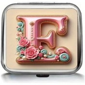 Resim Xuweiwei E Sku Kompakt Şık Mini Metal Küllük Kapaklı Taşınabilir Cep Tasarımı Pembe Gül Desenli Seyahat Ve Açık Hava Kullanımı İçin İdeal 