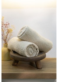 Resim Line Luxury Pamuklu 2li El Yüz Havlusu 50x90 - Bej Bej 