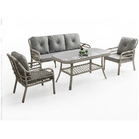 Resim Capri Swing Pisa Üçlü Rattan Bahçe Balkon Oturma Grubu Beyaz 801 