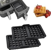 Resim SupRovare Ninja sıcak hava fritözü aksesuarı, 2 adet Ninja Airfryer aksesuarı, Ninja AF300EU,AF400EU,AF451EU,SL400EU,ve AF500DE, waffle makinesi, Belçika waffle makinesi, silikon aksesuar (Siyah) 
