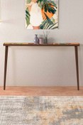 Resim bluecape Hazan 122x12cm Doğal Ağaç Tek Sıra Traverten Taşlı Dresuar 