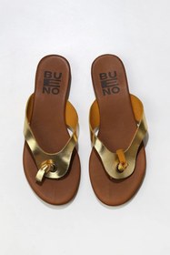 Resim Bueno Shoes Sarı Parlak Deri Kadın Parmak Arası Terlik 01wu7446 