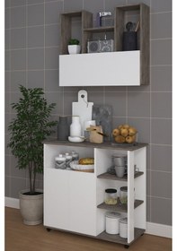 Resim Angela Çok Amaçlı Mutfak Mikrodalga Fırınıkahve Kiler Dolabı 