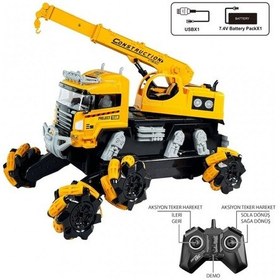 Resim Uzaktan Kumandalı Full Fonksiyon Şarjlı 2.4ghz 6 Teker Kamyon Kazıcı Çok Renkli 